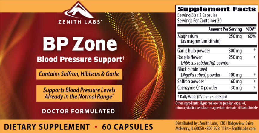 BP Zone Supplement Facts
