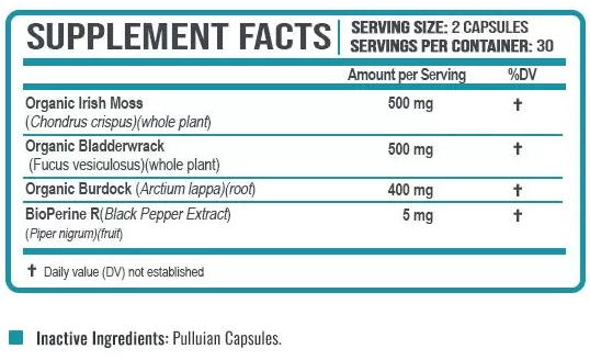 Oweli Sea Moss Ingredients & Supplement Facts